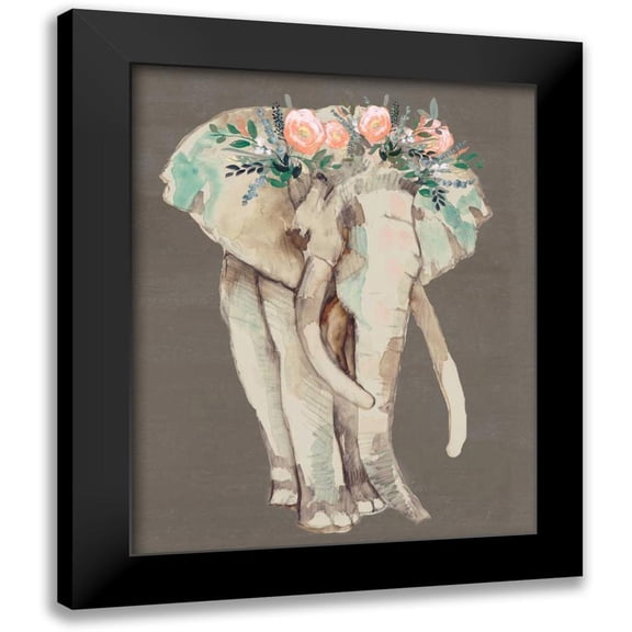 Goldberger, Jennifer 12x14 Black Modern Framed Museum Art Print Titled - Flower Crown Elephant I