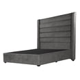 thumbnail image 2 of Box Base Cama Matrimonial + Cabecera Polar Gris Oscuro, 2 of 8