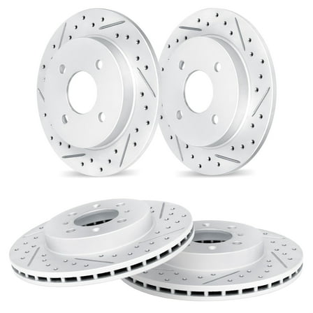 R1 Concepts Drilled and Slotted Carbon Coated Disc Brake Rotor Set WBPN2-03002