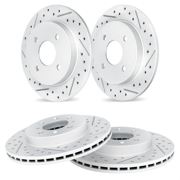 R1 Concepts Drilled and Slotted Carbon Coated Disc Brake Rotor Set WBPN2-54135