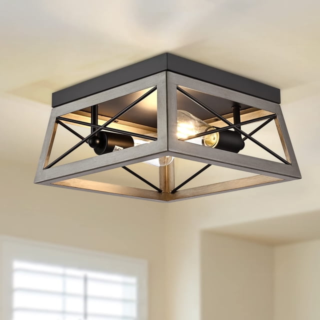 Lámpara de techo DEWENWILS Industrial con montaje empotrado, 2 luces