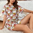 thumbnail image 4 of Logiee Santa Claus bells Print Womens Pajamas Set,Short-Sleeve Pajama 2 Piece Sleepwear with Pockets-XX-Large, 4 of 6