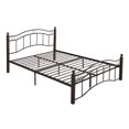 thumbnail image 1 of Farmhouse King Metal Bed Frame, Includes Headboard, Ideal for Rustic Decor, Brown, 1 of 6