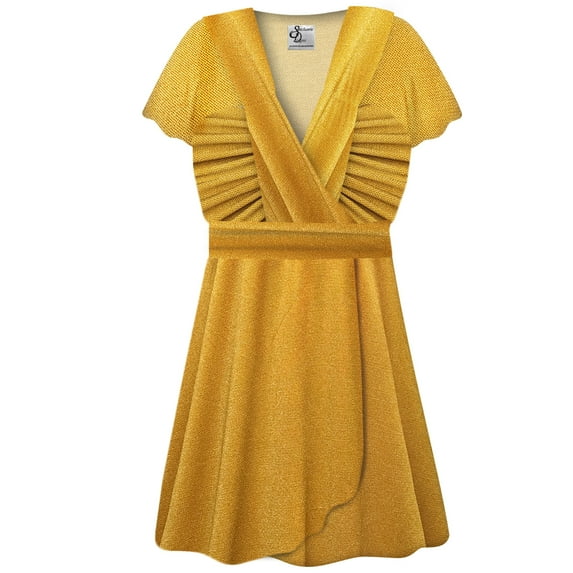 Plus size 0x Tall Womens Top Saffron Glow Slinky Magic Babydoll Short Sleeve
