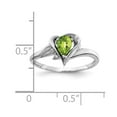 thumbnail image 2 of Primal Gold 14 Karat White Gold 6x4mm Pear Peridot Checker and Diamond Ring, 2 of 3