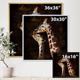 thumbnail image 4 of Close UP Of Two Giraffes Kissing I 36 in x 36 in Framed Photography Canvas Art Print, by Designart, 4 of 5