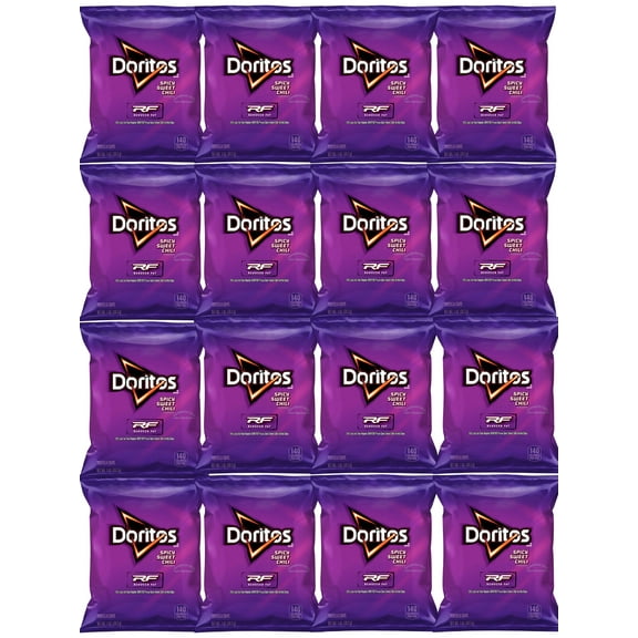 Doritos Flavored Tortilla Chips, Spicy Sweet Chili, Reduced Fat,1 Ounce Bags (Pack of 16) Bundled by Shoppyway