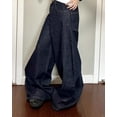 thumbnail image 4 of Pantalones vaqueros negros de pierna ancha vibe para mujer, Pantalones rectos sueltos lavados, hombres y mujeres, otoño e invierno, nuevo, 4 of 5