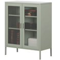 thumbnail image 2 of Pemberly Row Armoire d'Accent Moderne en Maille Métallique 2 Portes en Vert, 2 of 6