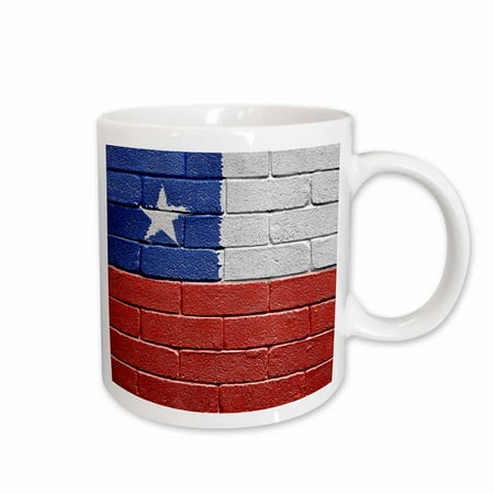 

3dRose National flag of Chile painted onto a brick wall Chilean Ceramic Mug 15-ounce