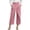 Pink, variant on Levmjia Women High Waisted Wide Leg Capri Pants Solid Color Elegant Casual Dressy Trousers with Functional Pockets Zipper Front Office Work Wear