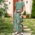 thumbnail image 2 of Isvgxsz New Dresses for Girls Clearance Girl'S Short Sleeve Floral Print Loose Casual Long Maxi Dress with Pockets 4-14 Years Girls Sundresses Green2, 2 of 8