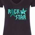 thumbnail image 4 of Inktastic Rock Star Ovarian Cancer Women's V-Neck T-Shirt, 4 of 5