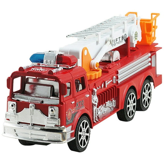 Flmtop Simulation Ladder Truck Firetruck Toy Educational Vehicle Model for Kids Boys
