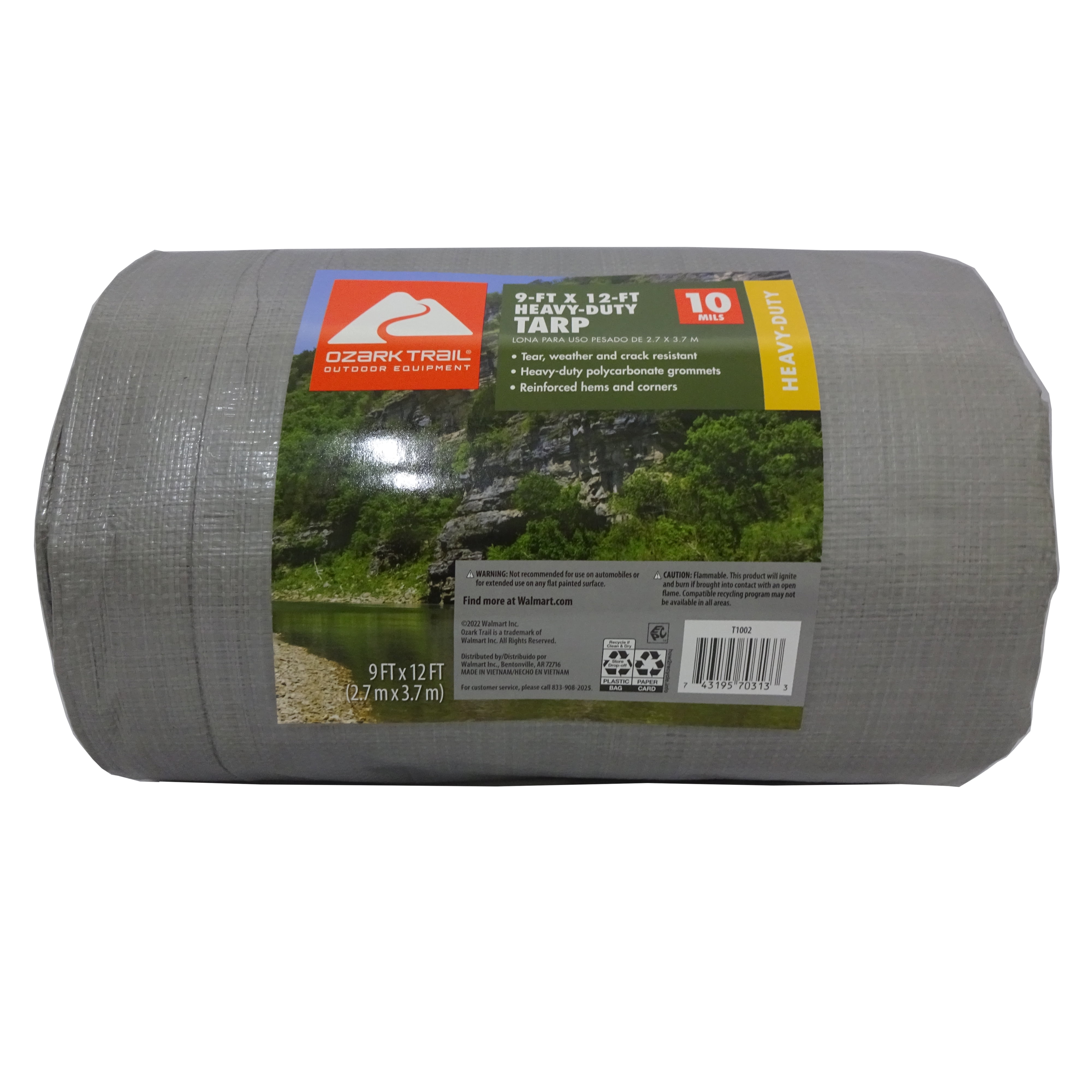 Ozark Trail HeavyDuty Tarp, 9' x 12', Material PE