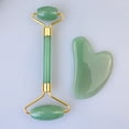 thumbnail image 2 of WREESH Natural Jade Massage Roller + Guasha Board SPA Scraper Stone Facial Massager Set, 2 of 2