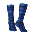 thumbnail image 4 of Vintage Plaid Print Socks Blue Green Black Vintage Stockings Women Men Breathable Cycling, 4 of 7