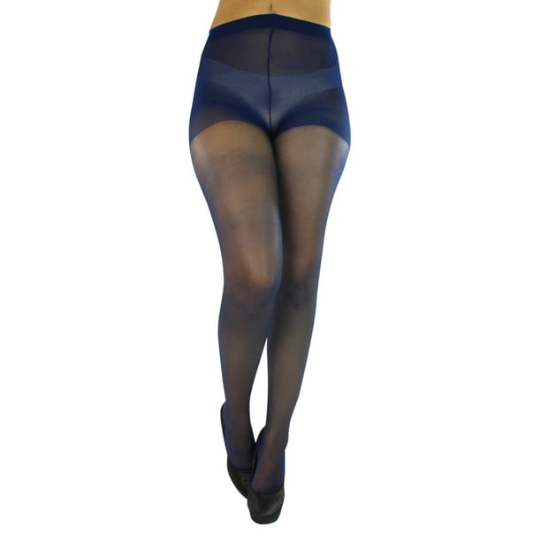 Luxury Divas Navy Blue Spandex Sheer Control Top Hosiery Tights