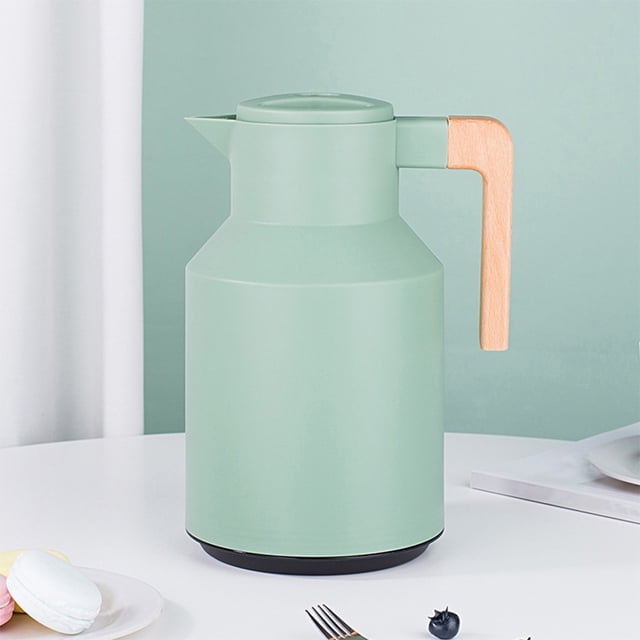 FONDOTIN Hot Water Kettle Insulated Kettle Glass Green Simple Style 1Set