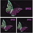 thumbnail image 2 of AIEX 24 x 3D Butterfly Ornaments with 3 Different Sizes (Rainbow Purple), 2 of 6