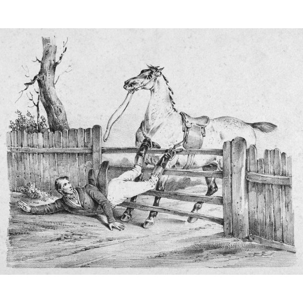 Horserider, C1840. /Nlithograph, French, C1840. Poster Print by Granger Collection