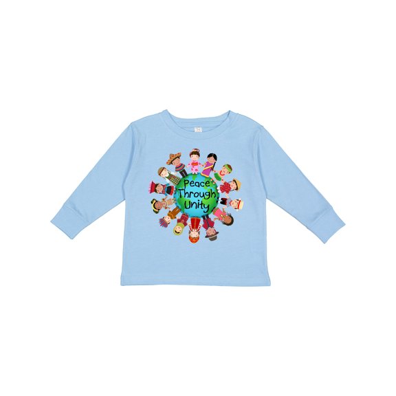 Inktastic Peace Through Unity Boys or Girls Long Sleeve Toddler T-Shirt