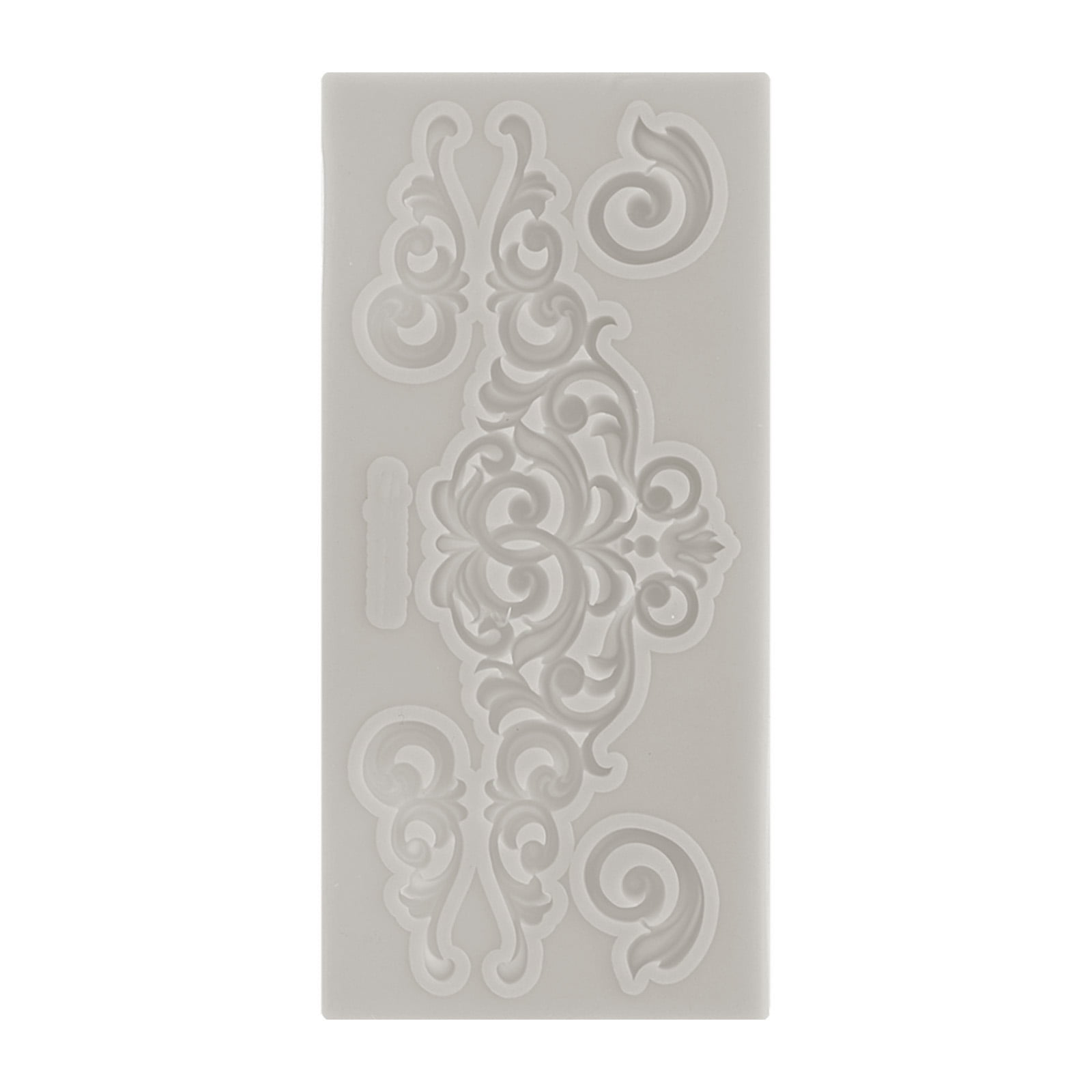 Uxcell 5 Pcs Polymer Clay Mold, Clay Mold Fondant Mold 3D Baroque Lod-Mold Silicone for Crafts Air Dry DIY Cake Grey