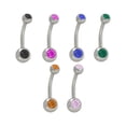 thumbnail image 1 of Double Jeweled Belly Rings Surgical Steel, 1 of 6