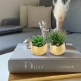 thumbnail image 2 of 3Pcs Smaller Succulents Artificial Plants with Gold Ceramic Pot Cute Mini Fake Potted Plants Decor for Modern Home, 2 of 5