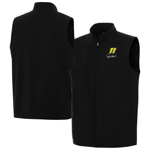 Men's-Antigua  Black Denny Hamlin Regard Full-Zip Vest