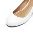 thumbnail image 4 of FSJ Women Round Toe Mid Wedge Heels Slip on Solid Color Pumps Comfortable Shopping Date Shoes Size 6.5 White, 4 of 4