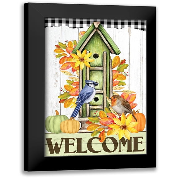 Allen, Kimberly 11x14 Black Modern Framed Museum Art Print Titled - Autumn Birdhouse
