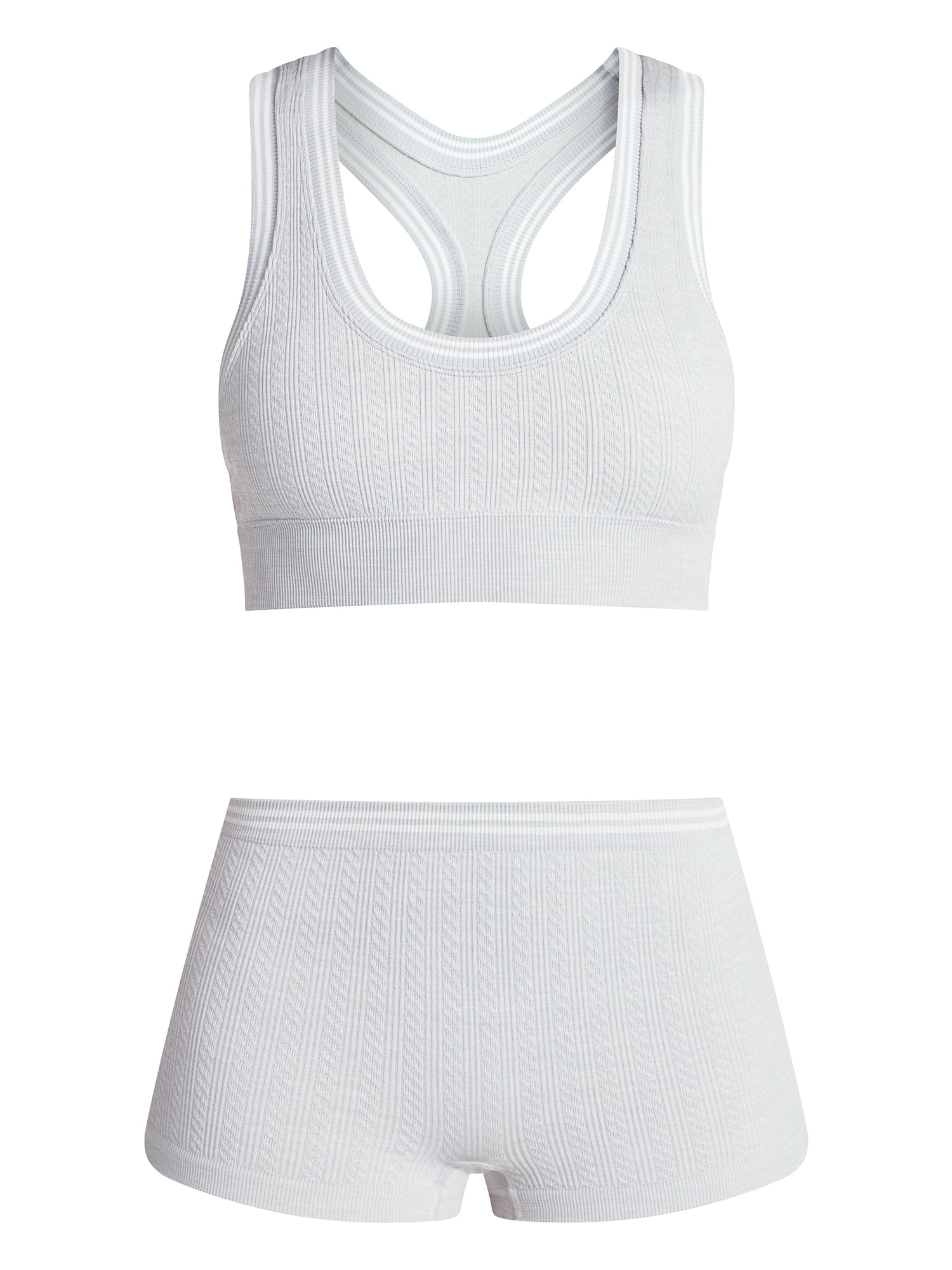No Boundaries Seamless Racerback Bralette and Boyshort Set, 2-Piece, Women's XS-XXXL