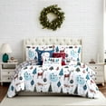 thumbnail image 2 of Southshore Fine Living, Inc. Full Size Christmas Comforter Set, Trees & Reindeer Over Red Plaid, 2 of 9
