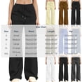 thumbnail image 3 of QQZ Flowy Wide Leg Cargo Joggers Pants For Women, Elastic Waist Drawstring Casual Track Pants, Daily Lounging Weekend Travel Outfits, 3 of 8