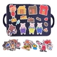 thumbnail image 1 of Tablero de cuentos de fieltro portátil para niños de 1 a 5 años Grils guardería sensorial aprendizaje regalos del Día de San Valentín para cerdo, 1 of 8