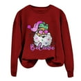 thumbnail image 4 of Sgkm Plus Size Womens Sweatshirt Vintage Christmas Print Cozy Festive Design Oversized Shirts for Women Top Sunny Outings S Brick Red, 4 of 4