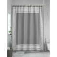 thumbnail image 5 of Shower Curtain Waterproof for Bathroom 72x72 Inch, Grey Key Pattern Bath Curtain for Bath Stalls and Tub Geometric Art Decorative Shower Curtains with Hooks, 5 of 8