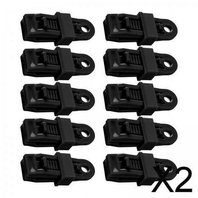 Juego de 10 clips de lona shamjiam plástico Negro antideslizante