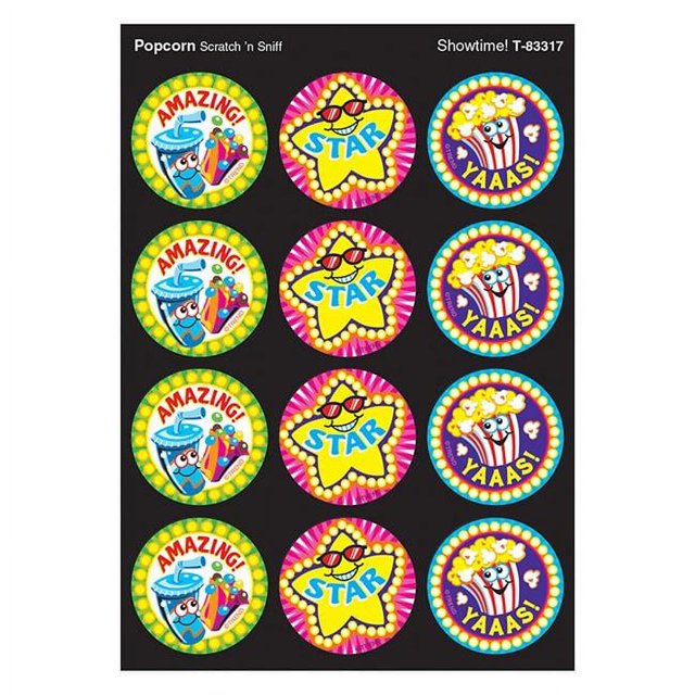 Trend Entreprises T-83317-6 Showtime & Popcorn Puants Autocollants - Pack de 6
