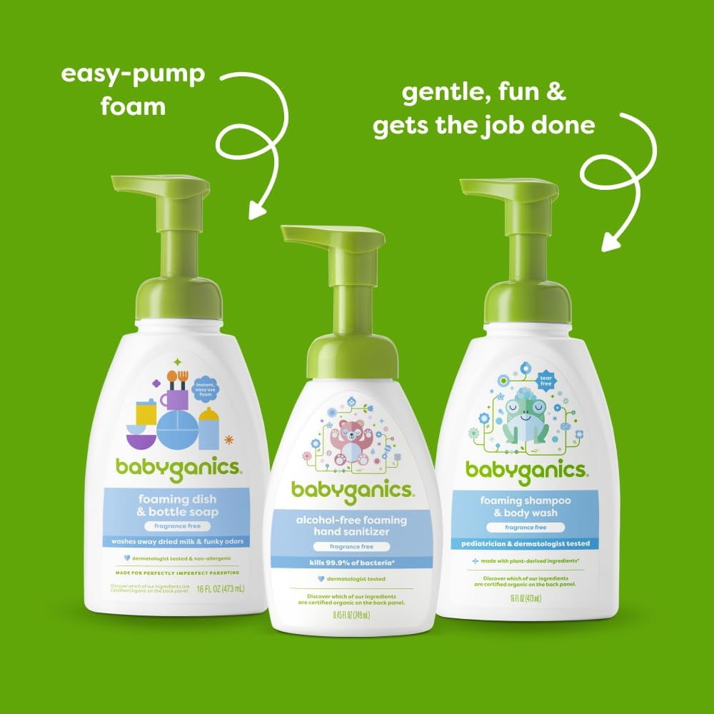 Foaming Dish Soap, Pump Bottle, Fragrance Free, 16oz, 3 Pack