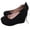 Black, variant on QQAMB Wedges for Women Closed Round Toe Ankle Strap Platform High Heel Wedge Pumps 6 Inches Dress Shoes