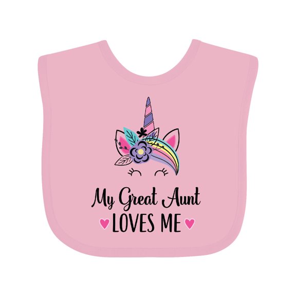 Inktastic My Great Aunt Loves Me Unicorn Niece Girls Baby Bib