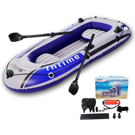 UPC 031398000099 product image for EPROSMIN 4 Person Inflatable Boat Canoe - 【Blue+Gray】 9FT Raft Inflatable Kayak  | upcitemdb.com