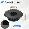 thumbnail image 2 of 2Pack #25 Chain Roller Sprocket 18mm Bore 1/4" Pitch 25 Tooth Keyway 6 x 2.8mm, 2 of 6