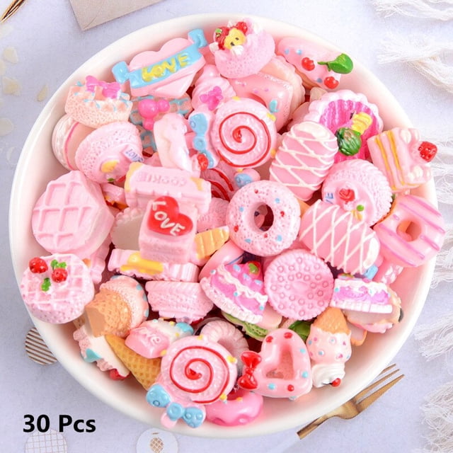 10/30/50/100 Uds. Kit de Material de caramelo cabujones planos de resina 3D adorno Apple Diy horquilla de boda accesorios Scrapbook Craft Tan Jianjun unisex