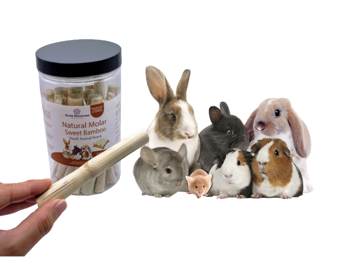 Sweet Dried Natural Bamboo Sticks Chew Treat For Rabbit, Hamster