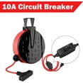thumbnail image 4 of EP 30 Ft 16/3 Retractable Extension Cord Reel, 10 Amp Circuit Breaker, SJTW, Red Power Cord with 3 Electrical Outlets, 4 of 6