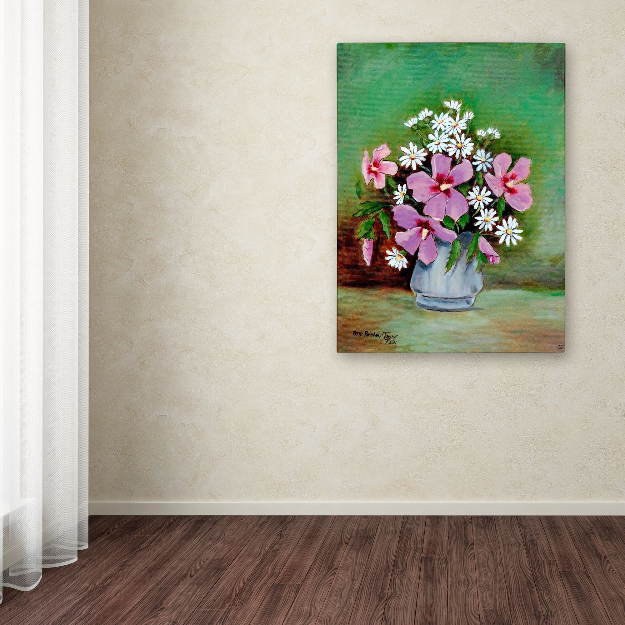 Trademark Fine Art 'Hibiscus And Daisies' Canvas Art by Arie Reinhardt Taylor