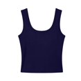 thumbnail image 6 of Gsakboxl Summer Tops Women Square Neck Ribbed Knit Cropped Sleeveless Tank Top Trendy Slim Fit Summer Casual Basic Tee Camisole Dark blue M, 6 of 6